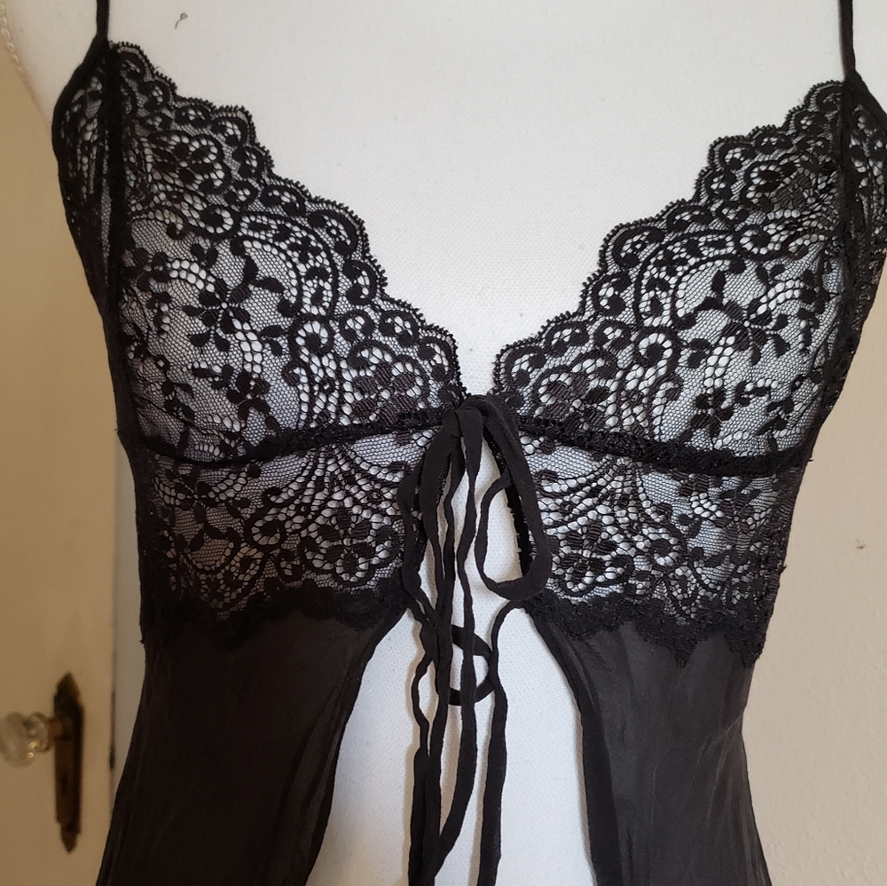 Victoria's secret black lace babydoll sheer dress.